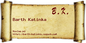 Barth Katinka névjegykártya